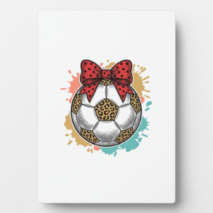 Leopard Fußball Bow Vintage Gravur Shirt Design_ Fotoplatte