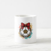 Leopard Fußball Bow Vintage Gravur Shirt Design_ Kaffeetasse (Mittel)