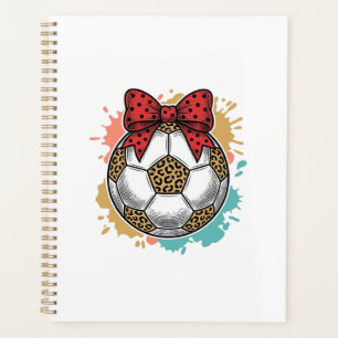Leopard Fußball Bow Vintage Gravur Shirt Design_ Planer