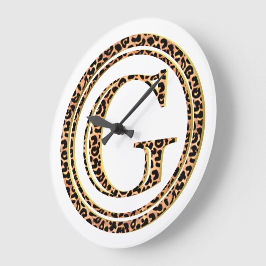 Leopard G Große Wanduhr (Winkel)
