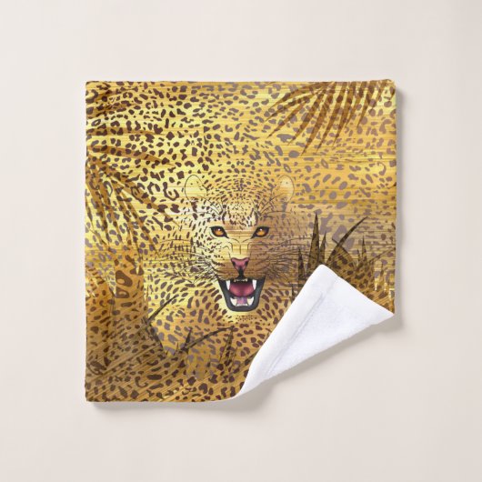 Leopard-Gebiet 1 Badhandtuch Set (Waschlappen)