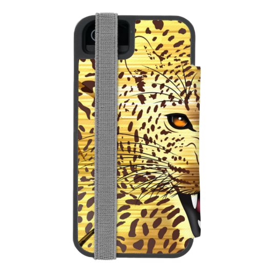 Leopard-Gebiet 1 Incipio iPhone Geldbeutel-Hülle (Folio Rückseite)