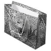 Leopard-Gebiet 2 Große Geschenktüte (Vorderseite Schrägansicht)