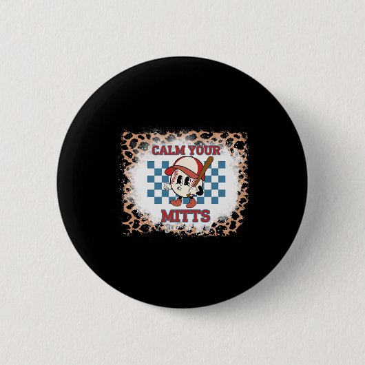 Leopard gebleicht Beruhige deine Hände Shirt Button (Vorderseite)