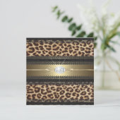 Leopard-Geburtstags-Party Einladung (Stehend Vorderseite)