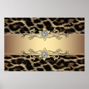 Leopard-Geburtstagsfeier-Banner Poster