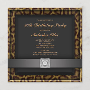 Leopard Geburtstagsfeier beliebige Zahl Einladung