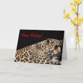 Leopard Geburtstagskarte Karte (Gelbe Blume)