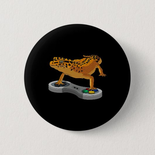 Leopard Gecko Barteter Drache gibt Kindern Coole G Button (Vorderseite)