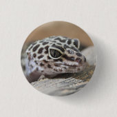 Leopard Gecko Eyes Mouth Face Nah Button (Vorderseite)