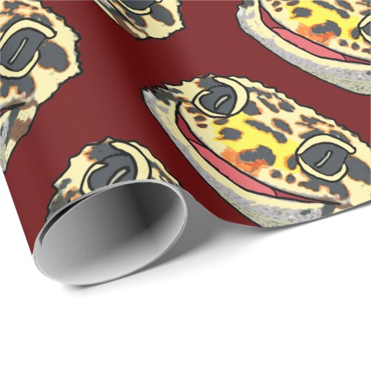 Leopard Gecko Geschenkpapier (Rolleneckpunkt)