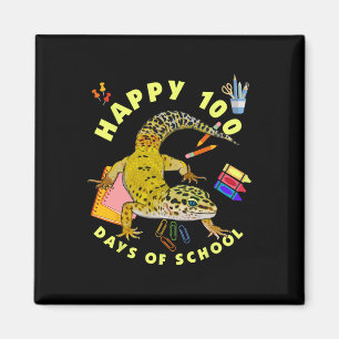 Leopard Gecko glücklich 100 Tage Schulfreude Magnet