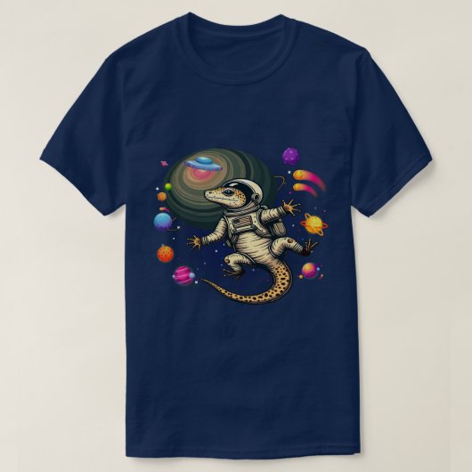 Leopard Gecko im Space T - Shirt - Perfekt für Rep (Design vorne)