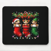 Leopard Gecko In Christmas Socks Lights Leopard Ge Mousepad (Vorne)