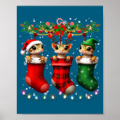 Leopard Gecko In Christmas Socks Lights Leopard Ge Poster (Vorne)