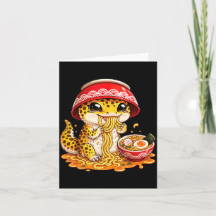 Leopard Gecko isst Ramen-Nudeln Japanese Kawaii Karte