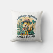Leopard Gecko Jungle Explorer: Wildes Abenteuer Kissen (Vorderseite)