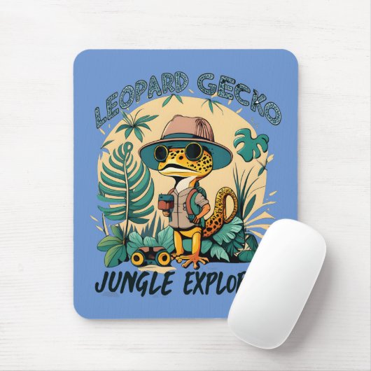 Leopard Gecko Jungle Explorer: Wildes Abenteuer Mousepad (Mit Mouse)