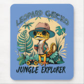 Leopard Gecko Jungle Explorer: Wildes Abenteuer Mousepad (Vorne)