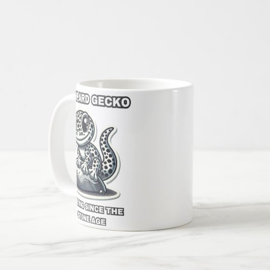 Leopard Gecko Lächeln seit der Steinzeit Kaffeetasse (Vorderseite Links)