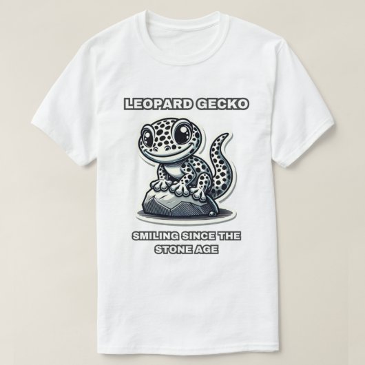 Leopard Gecko Lächeln seit der Steinzeit T-Shirt (Design vorne)