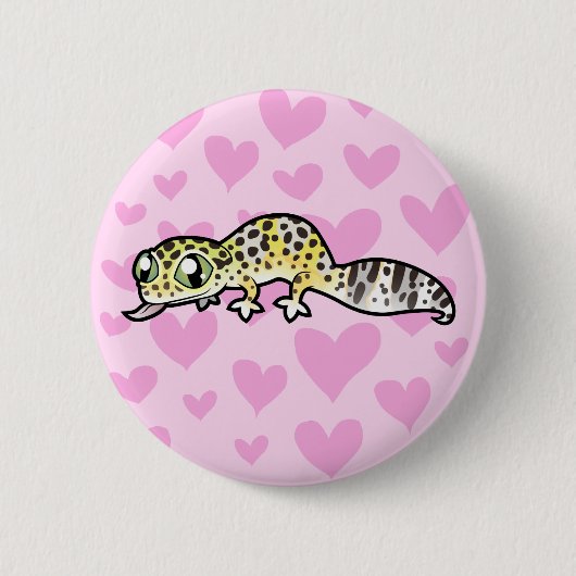 Leopard Gecko Liebe Button (Vorderseite)