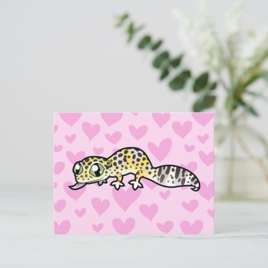 Leopard Gecko Liebe Postkarte (Stehend Vorderseite)