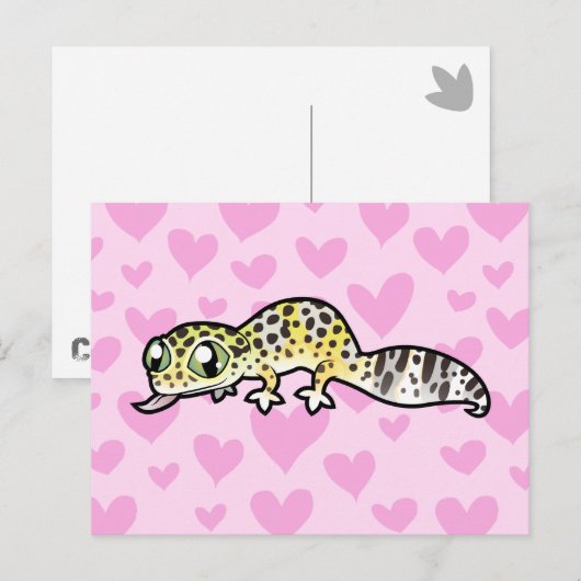 Leopard Gecko Liebe Postkarte (Vorne/Hinten)