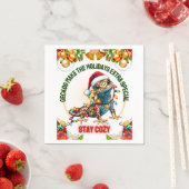 Leopard Gecko Lizard Weihnachtshut Xmas Serviette (Beispiel)