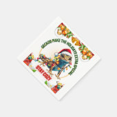 Leopard Gecko Lizard Weihnachtshut Xmas Serviette (Ecke)