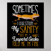 Leopard Gecko Manchmal frage ich mich nach meiner Poster (Vorne)