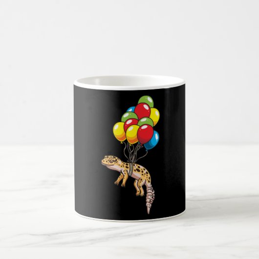 Leopard Gecko mit Balloons Geschenk Kaffeetasse (Mittel)