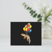 Leopard Gecko mit Balloons Geschenk Postkarte (Stehend Vorderseite)