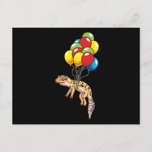 Leopard Gecko mit Balloons Geschenk Postkarte