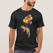 Leopard Gecko mit Balloons Geschenk T-Shirt (Vorderseite)