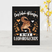 Leopard Gecko mit Balloons Karte (Gelbe Blume)