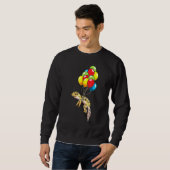 Leopard Gecko mit Balloons Sweatshirt (Vorne ganz)