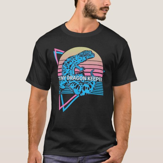Leopard Gecko Retro Tiny Dragon Keeper T-Shirt (Vorderseite)