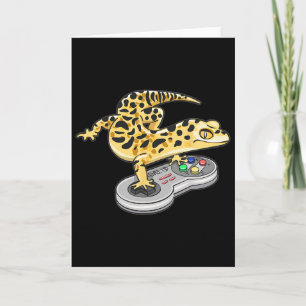 Leopard Gecko spielt Videospiel Echse Reptilien G Karte