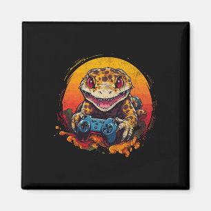 Leopard Gecko spielt Videospiel Echse und Reptil Magnet
