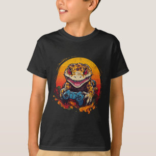 Leopard Gecko spielt Videospiel Echse und Reptil T-Shirt