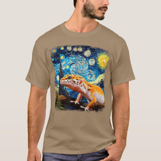 Leopard Gecko Starry Night Van Gogh Gifts for Men T-Shirt