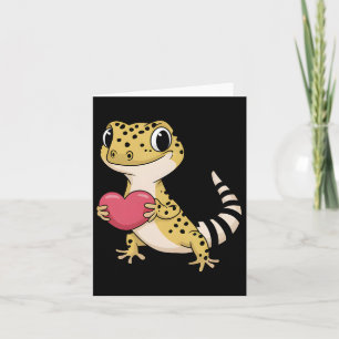 Leopard Gecko Tier Valentinsliebhaber Reptil  Karte