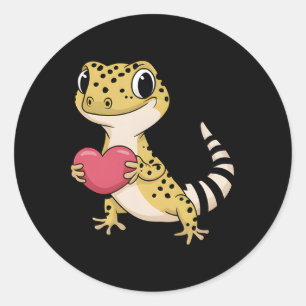 Leopard Gecko Tier Valentinsliebhaber Reptil  Runder Aufkleber