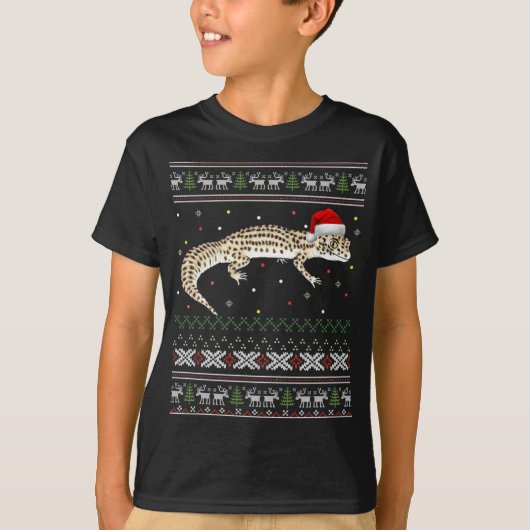 Leopard Gecko Ugly Christmas Sweater T-Shirt (Vorderseite)