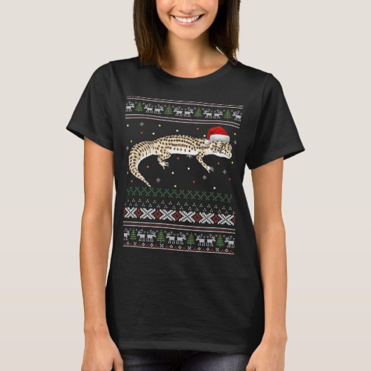 Leopard Gecko Ugly Christmas Sweater T-Shirt (Vorderseite)