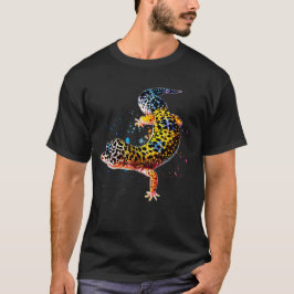 Leopard Gecko Wasserfarben Reptil T-Shirt