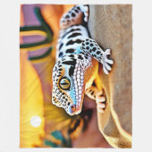 Leopard Gecko Wüstendesign Fleecedecke (Vorderseite)