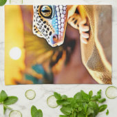 Leopard Gecko Wüstendesign Geschirrtuch (Gefaltet)