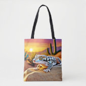 Leopard Gecko Wüstendesign Tasche (Vorderseite)